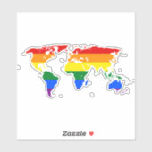 Gay Pride World Rainbow Flag Sticker (Vel)