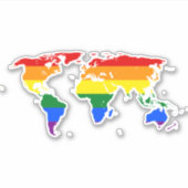 Gay Pride World Rainbow Flag Sticker (Voorkant)