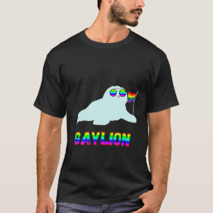 Gay Pride Zee Lion Rainbow LGBT Bi Gender Sup T-shirt