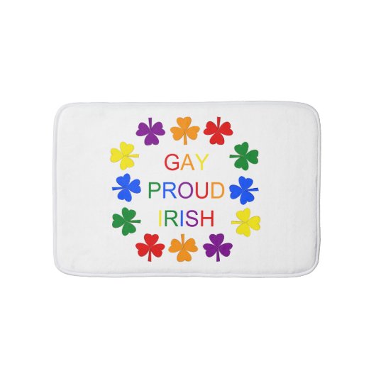 Gay Proud Irish LGBT Rainbow Shamrocks Badmat (Voorkant)