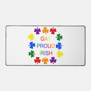 Gay Proud Irish LGBT Rainbow Shamrocks Bureaumat