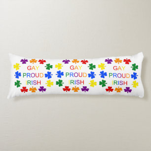 Gay Proud Irish LGBT Rainbow Shamrocks Lichaamskussen