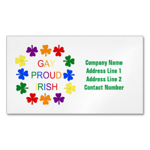 Gay Proud Irish LGBT Rainbow Shamrocks Magnetisch Visitekaartje
