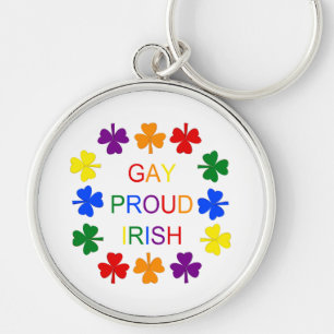 Gay Proud Irish LGBT Rainbow Shamrocks Sleutelhanger