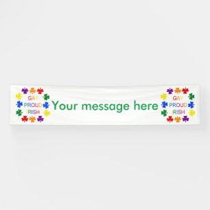 Gay Proud Irish LGBT Rainbow Shamrocks Spandoek