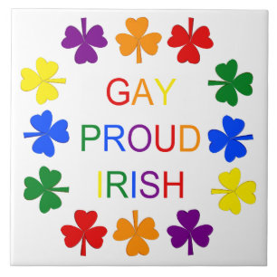 Gay Proud Irish LGBT Rainbow Shamrocks Tegeltje