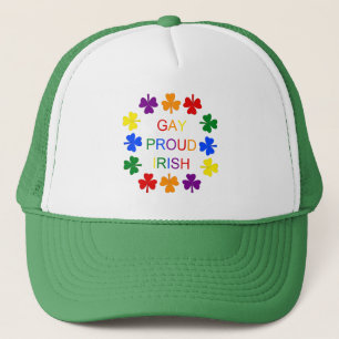 Gay Proud Irish LGBT Rainbow Shamrocks Trucker Pet