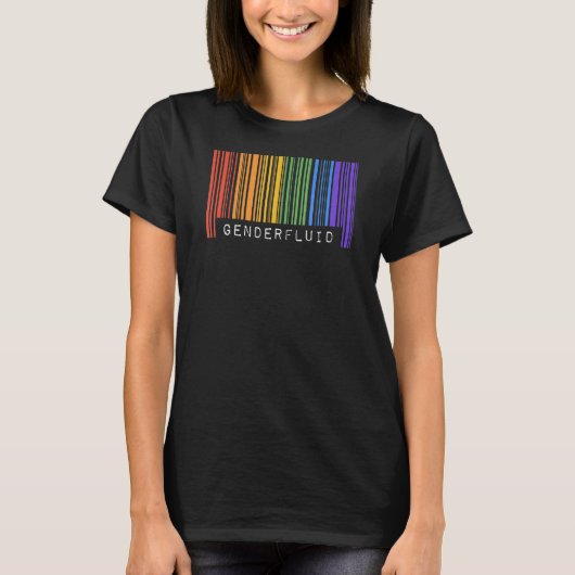Gay Queer Barcode Pride Gendervloeien Aesthetische T-shirt (Voorkant)