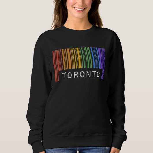 Gay Queer Barcode Pride Toronto Canada Aesthetic L Trui (Voorkant)