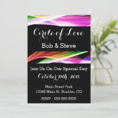 Gay Rainbow Art Wedding Uitnodiging (Staand voorkant)