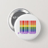Gay Rainbow Barcode 1 Ronde Button 5,7 Cm (Voorkant /achterkant)