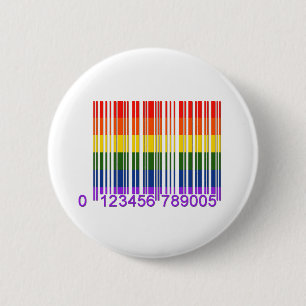 Gay Rainbow Barcode 1 Ronde Button 5,7 Cm