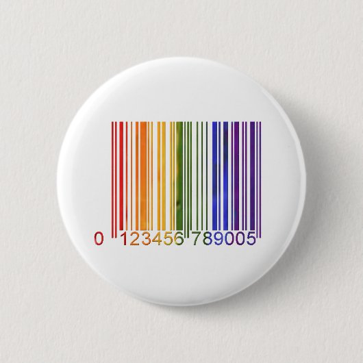 Gay Rainbow Barcode 2 Ronde Button 5,7 Cm (Voorkant)