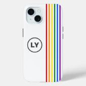 Gay Rainbow Flag Stripes Gepersonaliseerde Initial Case-Mate iPhone Case (Achterkant)