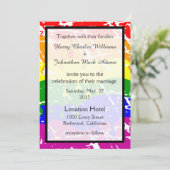 Gay Rainbow Freedom Flag Huwelijksuitnodiging Kaart (Staand voorkant)