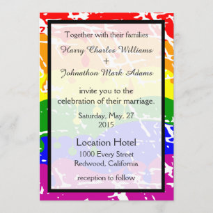 Gay Rainbow Freedom Flag Huwelijksuitnodiging Kaart