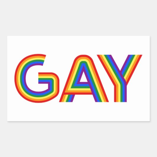 GAY RECHTHOEKIGE STICKER (Voorkant)