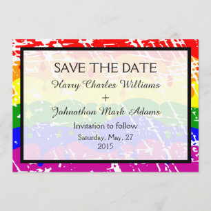 Gay Regenboog Vrijheid Vlag Bruiloft Save the Date