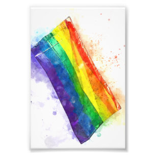 Gay regenboogvlag foto afdruk