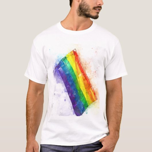 Gay regenboogvlag t-shirt (Voorkant)