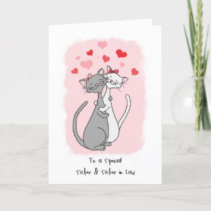 Gay Sister & Wife Valentijnse Cute Cats Card Kaart