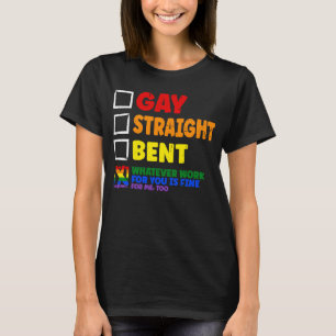 Gay Straight Gebogen LGBTQ + Ally Pride Maand homo T-shirt