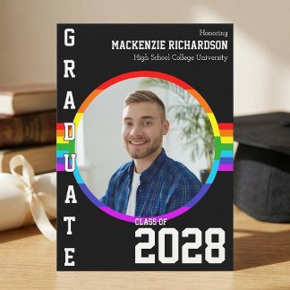 Gay Student Pride Rainbow Graduation Announcement  Kaart