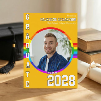 Gay Student Pride Rainbow Graduation Announcement  Kaart