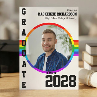 Gay Student Pride Rainbow Graduation Announcement  Kaart