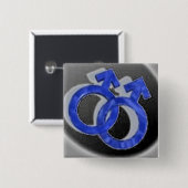 Gay-Symbolen zwart Vierkante Button 5,1 Cm (Voorkant /achterkant)