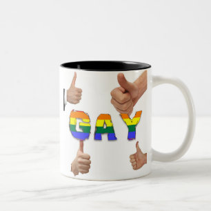 Gay Thumbs omhoog Tweekleurige Koffiemok