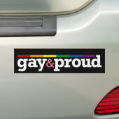 Gay&trotse zwarte Bumpersticker (Op auto)