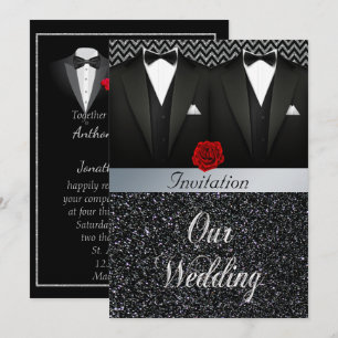 Gay Tuxedo bruiloft uitnodiging