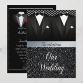 Gay Tuxedo bruiloft uitnodiging (Voorkant / Achterkant)