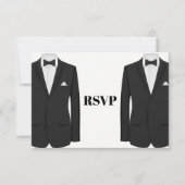 Gay Tuxedo Faire-part de mariage RSVP (Devant)