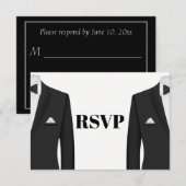 Gay Tuxedo Wedding Invitation RSVP (Voorkant / Achterkant)