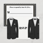 Gay Tuxedo Wedding Invitation RSVP (Voorkant / Achterkant)