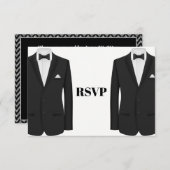 Gay Tuxedo Wedding Invitation RSVP (Voorkant / Achterkant)