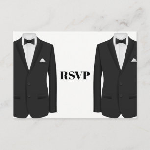 Gay Tuxedo Wedding Invitation RSVP Kaartje