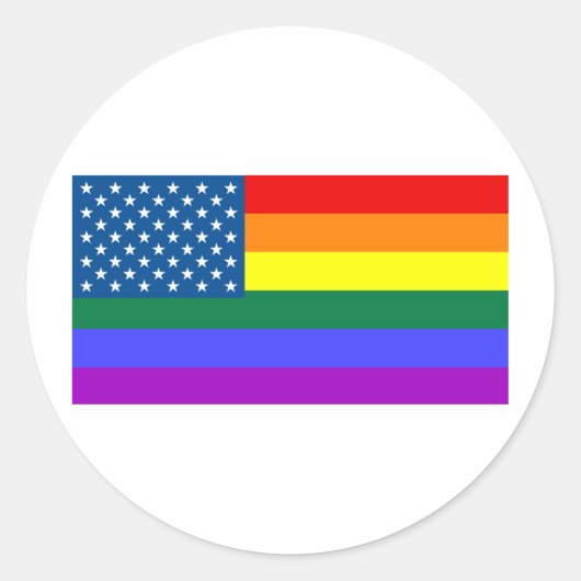 Gay USA Ronde Sticker (Voorkant)