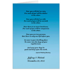 Gay Wedding, Apache Blessing, Blue Gradient