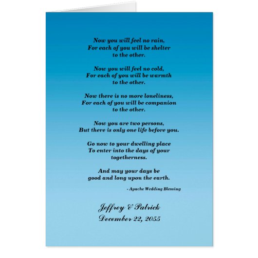 Gay Wedding, Apache Blessing, Blue Gradient (Devant)