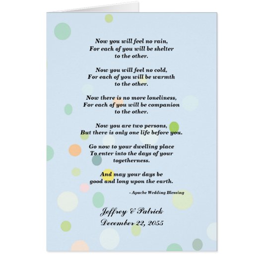 Gay Wedding, Apache Blessing, Blue met Stippen (Voorkant)