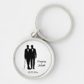 Gay Wedding Black en White Sleutelhanger (Voorkant)