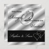 Gay Wedding Ceremony Silver Uitnodiging (Voorkant / Achterkant)