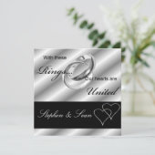 Gay Wedding Ceremony Silver Uitnodiging (Staand voorkant)