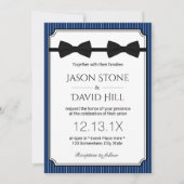 Gay Wedding Double Bow Stropdassen Classy Navy Blu Kaart (Voorkant)