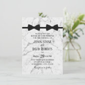 Gay Wedding Double Bow Stropdassen Modern Marble Kaart (Staand voorkant)