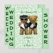 Gay Wedding-douche Apple Teddy Bears-uitnodiging Kaart (Voorkant / Achterkant)