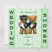 Gay Wedding-douche Apple Teddy Bears-uitnodiging Kaart (Voorkant)